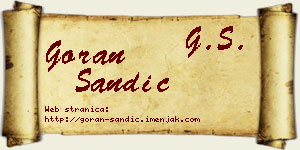 Goran Sandić vizit kartica